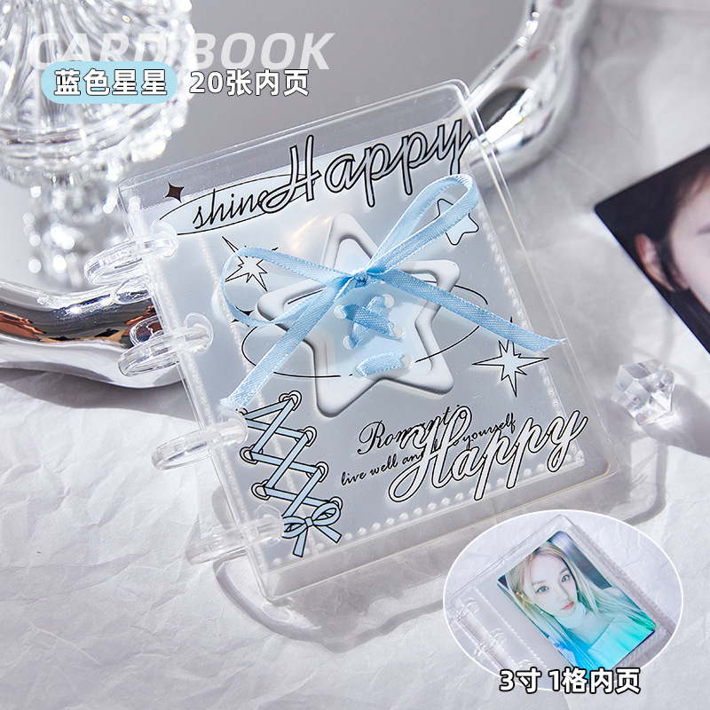 Álbum de tarjetas acrílicas con correa de ballet 2025 Álbum de fotos con hebilla de hongo de alto valor Polaroid de 3 pulgadas almacenamiento de tarjetas pequeñas