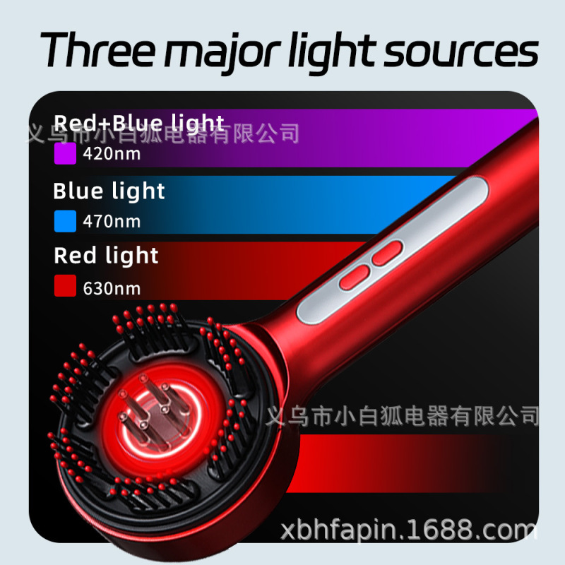 新しい頭皮マッサージコーム、ヘッドマッサージャー、脱毛防止電動薬導入装置、赤色光育毛コーム、健康ヘアコーム|undefined