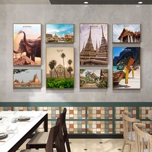 东南亚风景装饰画泰式风情挂画客厅卧室咖啡厅泰国菜餐厅料理壁画