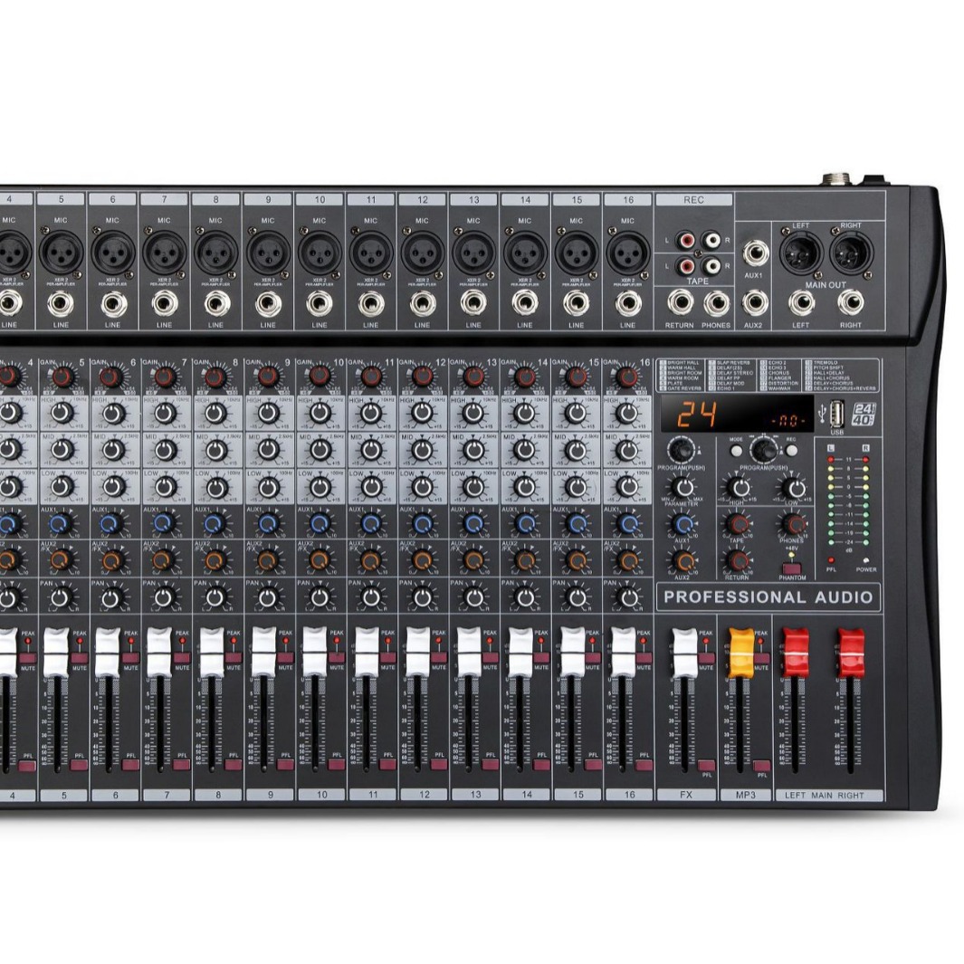 16路调音台内置DSP效果USB蓝牙混响舞台酒吧演出婚庆KTV混音台