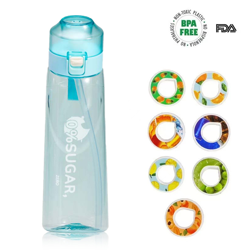 Taza de sabor explosivo de material tritan taza de fragancia 0 azúcar 0 calorías anillo de fragancia de alto valor visual creativo deportivo taza de agua de paja
