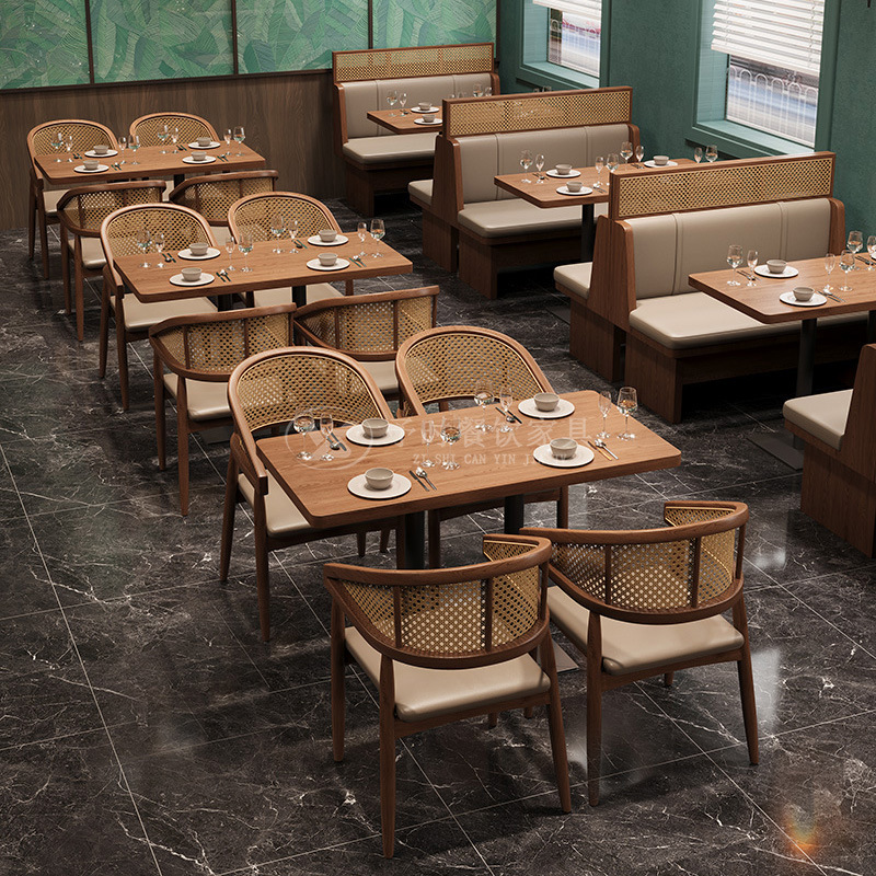 Thai Theme Restaurant Booth Seating Combination Southeast Asian Restaurant Hotpot Tea Restaurant Western Restaurant Furniture Commercial