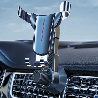 Holder Triangle Bull Head Holder, Car phone holder - black-long-hook-clip