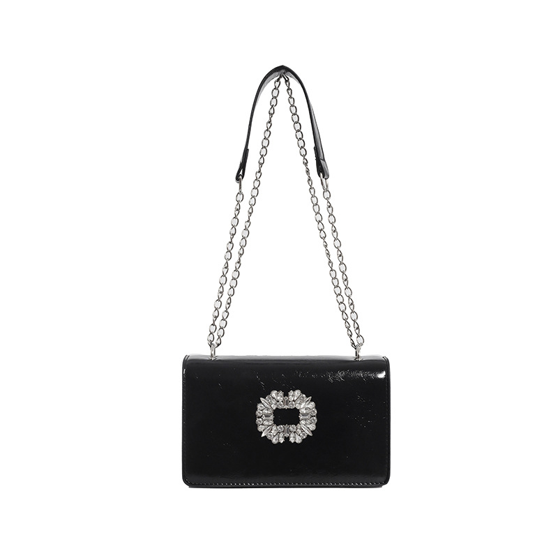 Bolsa cuadrada de diamante de alta calidad para mujeres 2024 otoño nueva moda coreana de textura universal cadena de hombro mochila