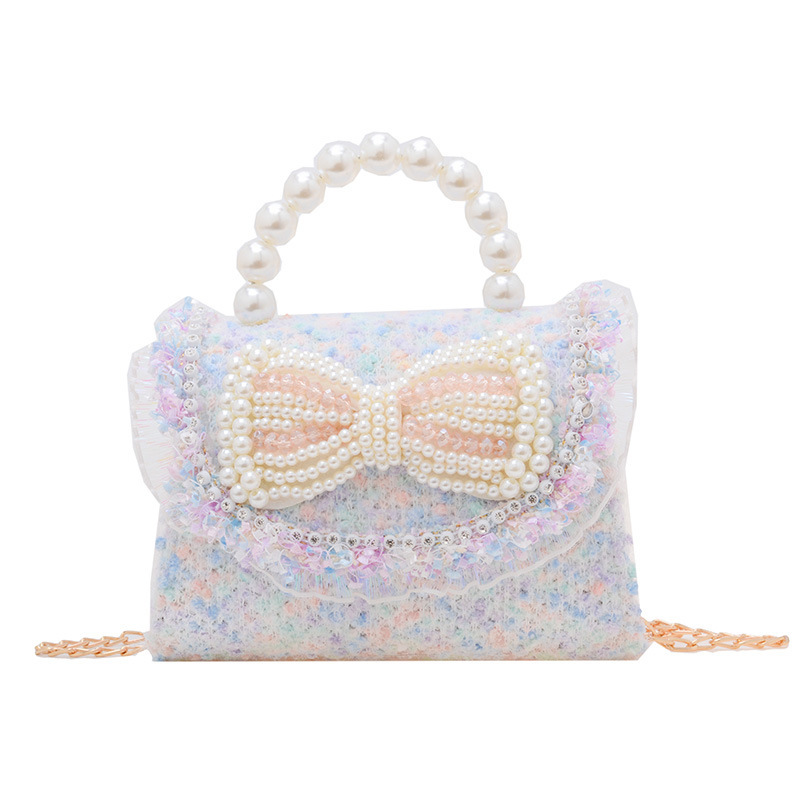 2025 otoño y invierno nuevo arco de perlas de arco de perlas bolsas de niños de tween lindas caricaturas princesa mochila