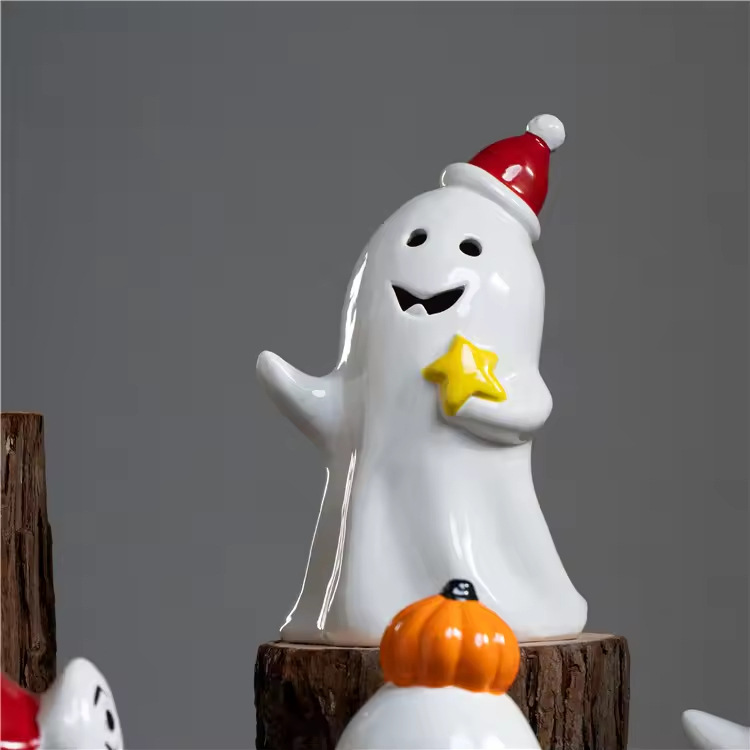 Halloween creativo fantasma de cerámica de cerámica regalo de fiestas decoración fantasma de taza de cerámica de banana decoración del hogar