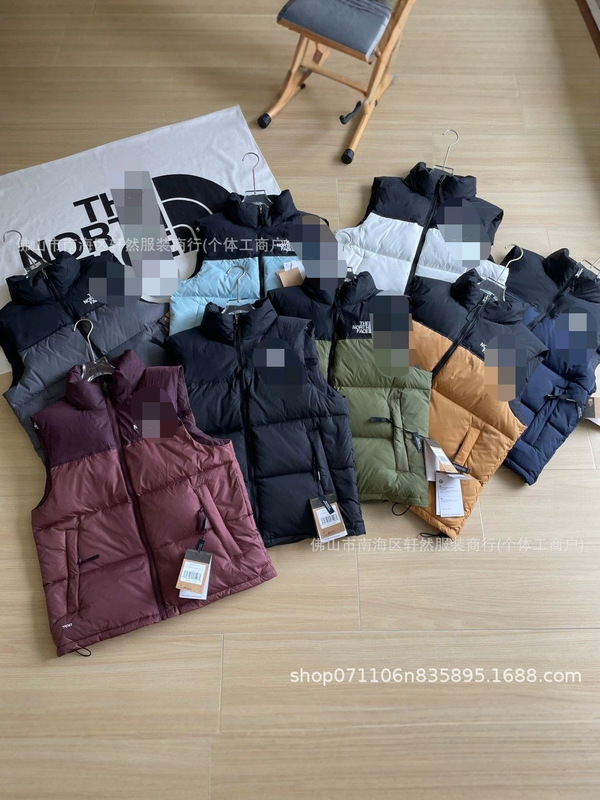 Cross-border North Face 1996 down-filled vest, unisex style, TN700, with embroidered details, winter warm, stand-up collar Cross-border North Face 1996 down-filled vest, unisex style, TN700, with embroidered details, winter warm, stand-up collar