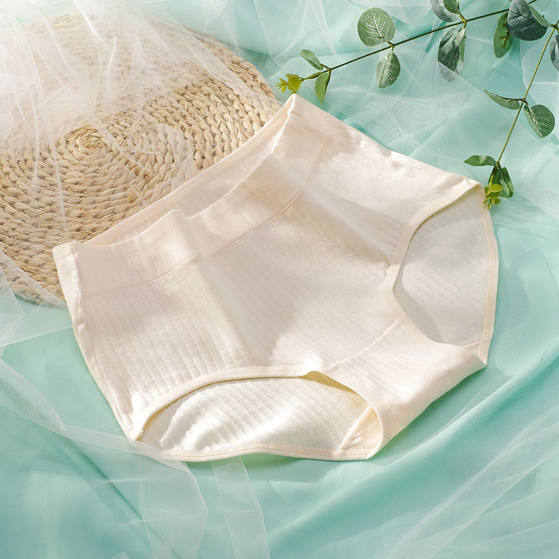 Ropa interior de mujer al por mayor 40 ropa interior de mujer de algodón peinado color sólido alto punto de algodón elástico de cintura alta más ropa interior de mujer de algodón de tamaño