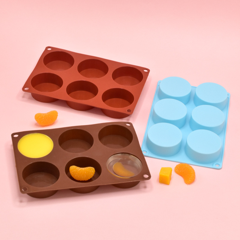 Nuevo 6-pieza cilíndrica molde de pastel de silicona molde de chocolate bricolaje cocina del hogar utensilios para hornear en stock al por mayor