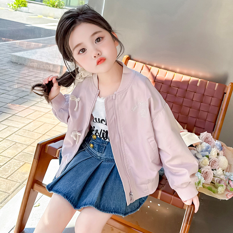 女童蝴蝶结夹克外套春秋款2025新款儿童韩版时尚小女孩休闲上衣潮|undefined