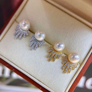 2025 Summer New Earrings S925 Light Luxury Elegant Earrings Women's Natural Freshwater Pearl Earrings Wholesale