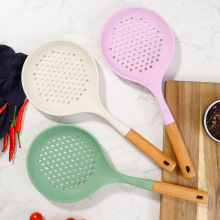 新款大号木柄硅胶大捞篱家用硅胶大漏勺捞面捞饺子厨房沥水滤勺