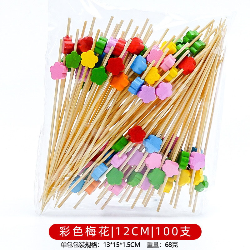 12CM un solo uso de frutas de bambú marca de cóctel creativa marca de frutas de bocadillos KTV arte marca de dientes fabricantes