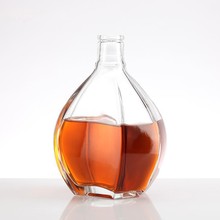 批发700ml500ml 水晶盖六角扁瓶白酒瓶洋酒瓶威士忌透明玻璃空瓶