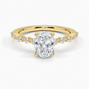 S925 Sterling Silver Ring Inlaid with Moissanite Ins Style 1 Carat Oval Cultivated Diamond Ring Female Wedding with Certificate