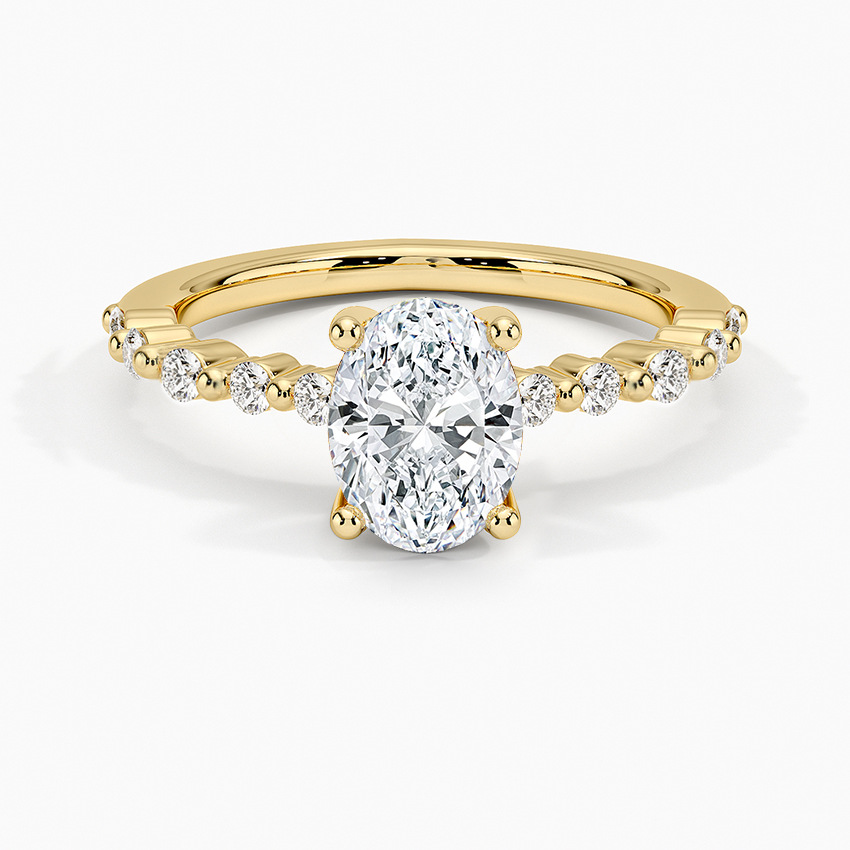 S925 Pure Silver Ring Set with Moissanite In-Style 1 Carat Oval Lab-Grown Diamond Ring for Women Wedding with Certificate