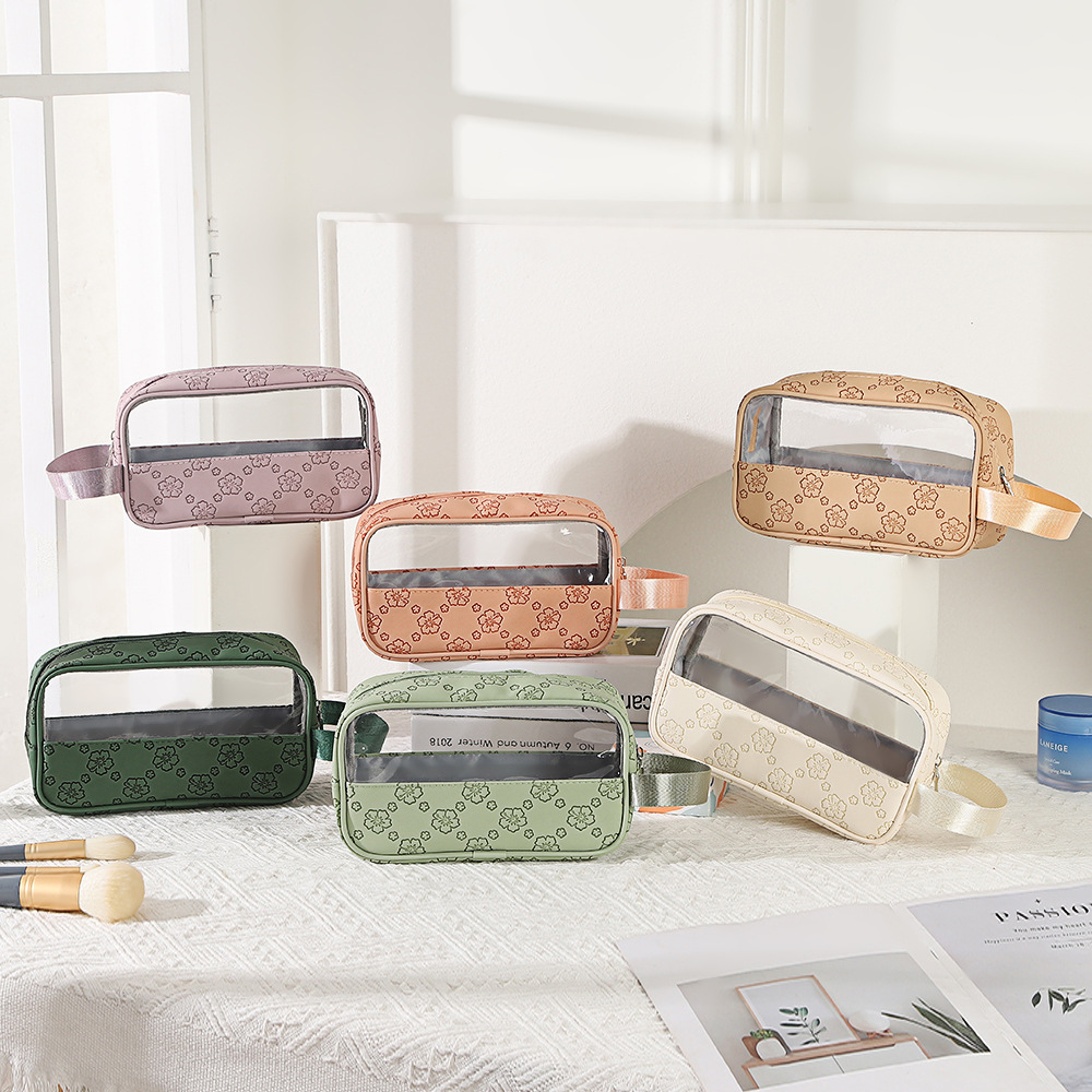 capacious polyurethane cosmetic bag