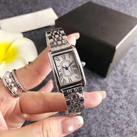 小众设计玫瑰金手表方形罗马时标蓝针石英表职场复古英伦风配表