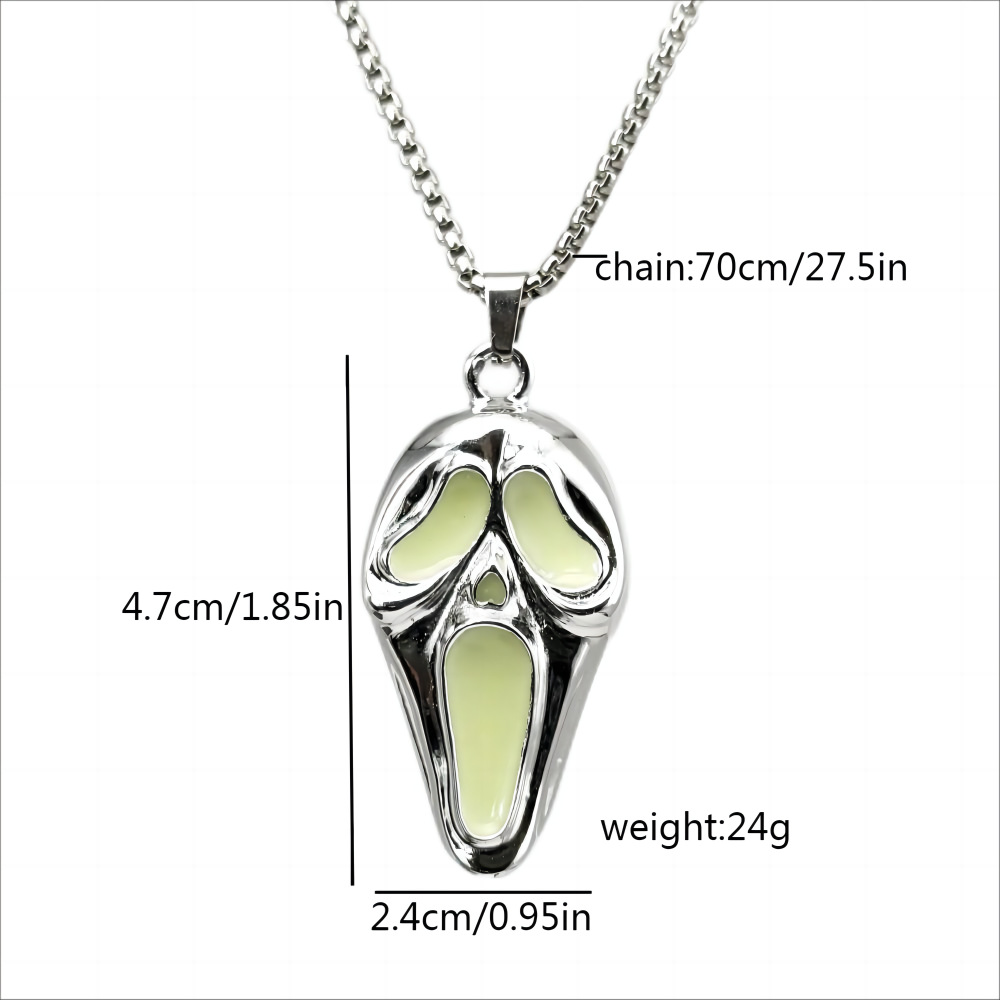 Streetwear Cool Style Skull Alloy Luminous Plating Men's Pendant Necklace display picture 1