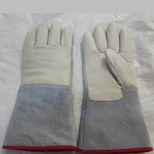 现货直销LNG液氮防护手套冷库  低温牛皮手套 36CM