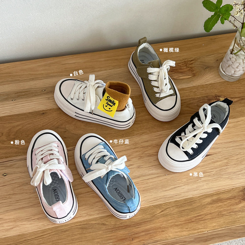 Xiameng children's shoes  new 5-color low-top canvas shoes for boys and girls classic four-season casual shoes student shoes