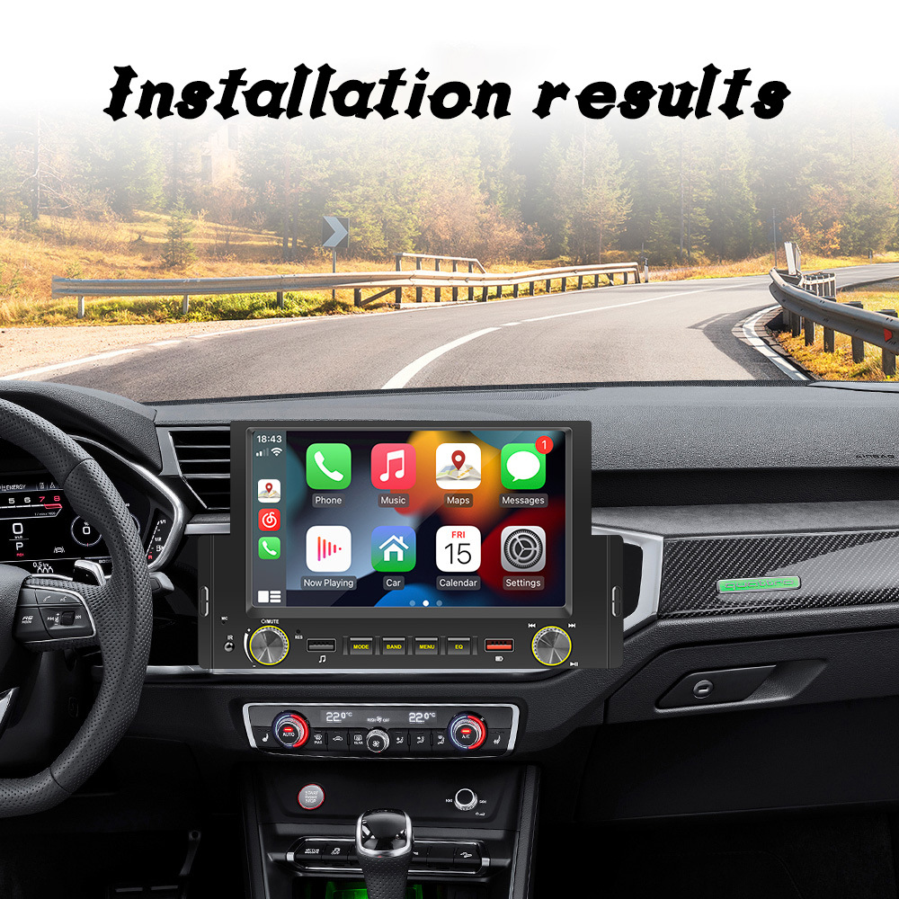 6.2inch Single-Cylinder Wired Carplay Android Auto Car Bluetooth Mp5 Player Radio Reversing Priority 12V