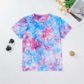 纯手工扎染 锦纶速干网红款运动户外跑步健身服吸汗透气短袖