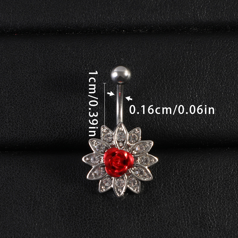 Trendy Piercingschmuck Europäischer und amerikanischer Nicht-Mainstream-Bauchnabelring in Schlangenform mit Wassertropfen-Zirkon_voghion.com