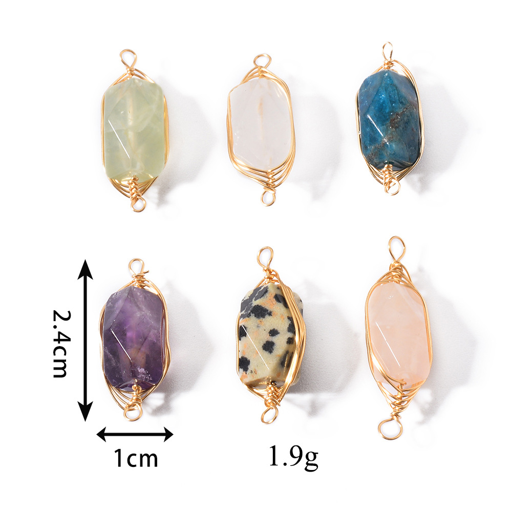 5 Pcs/package Simple Style Geometric Natural Stone Plating Pendant Jewelry Accessories display picture 1
