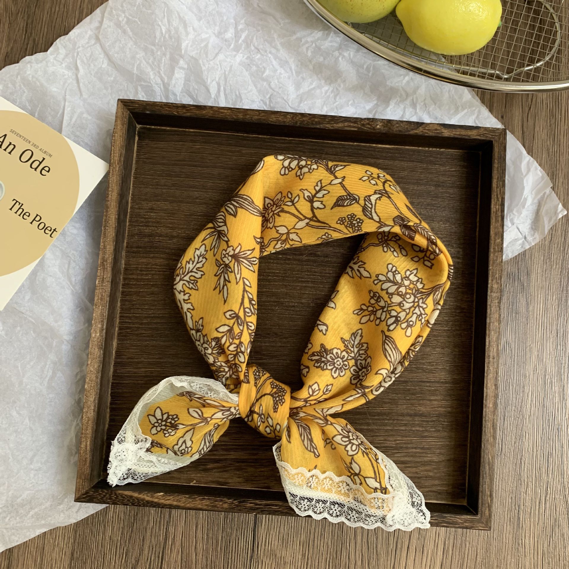 Buñuelo de seda cuello pequeño buñuelo cuadrado primavera y verano nueva moda decoración buñuelo de cuello paquete buñuelo de cabeza buñuelo de verano buñuelo de cabello buñuelo de cabello