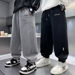 男童裤子春秋2025新款大童男孩休闲裤秋装儿童卫裤宽松韩版运动裤