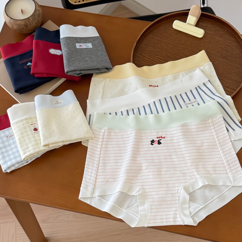 9521 Dopamine撬动少女童心 Class a Cotton Women's Underwear Seamless Small Boxer Pure Cotton Extended Crotch 10A Antibacterial