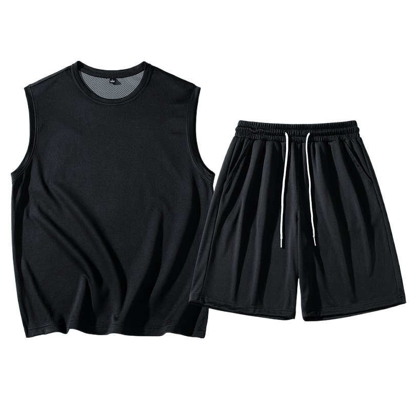 Ropa de ejercicios para hombres chaleco de hielo secado rápido conjunto de ropa deportiva camiseta de verano equipo de baloncesto entrenamiento de mangas cortas para correr