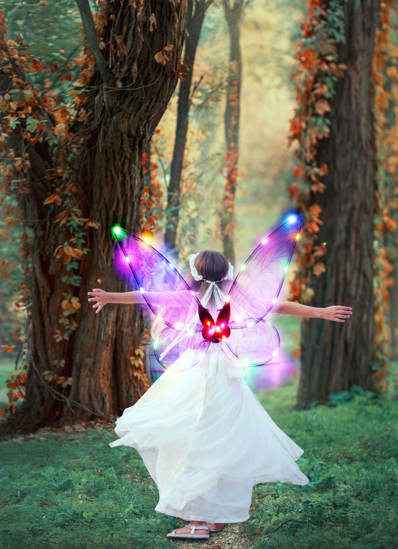 Alas de mariposa elfo transfronterizo plegable colorido alas de Ángel grandes niños adultos accesorios de rendimiento del Festival