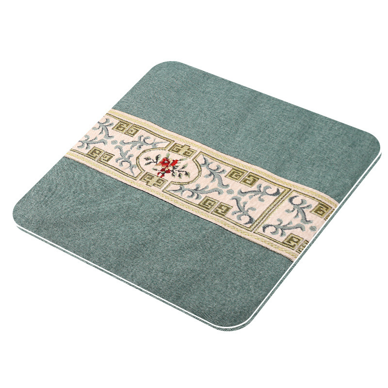 Green cotton and linen moxa velvet cushion [non-heating style]