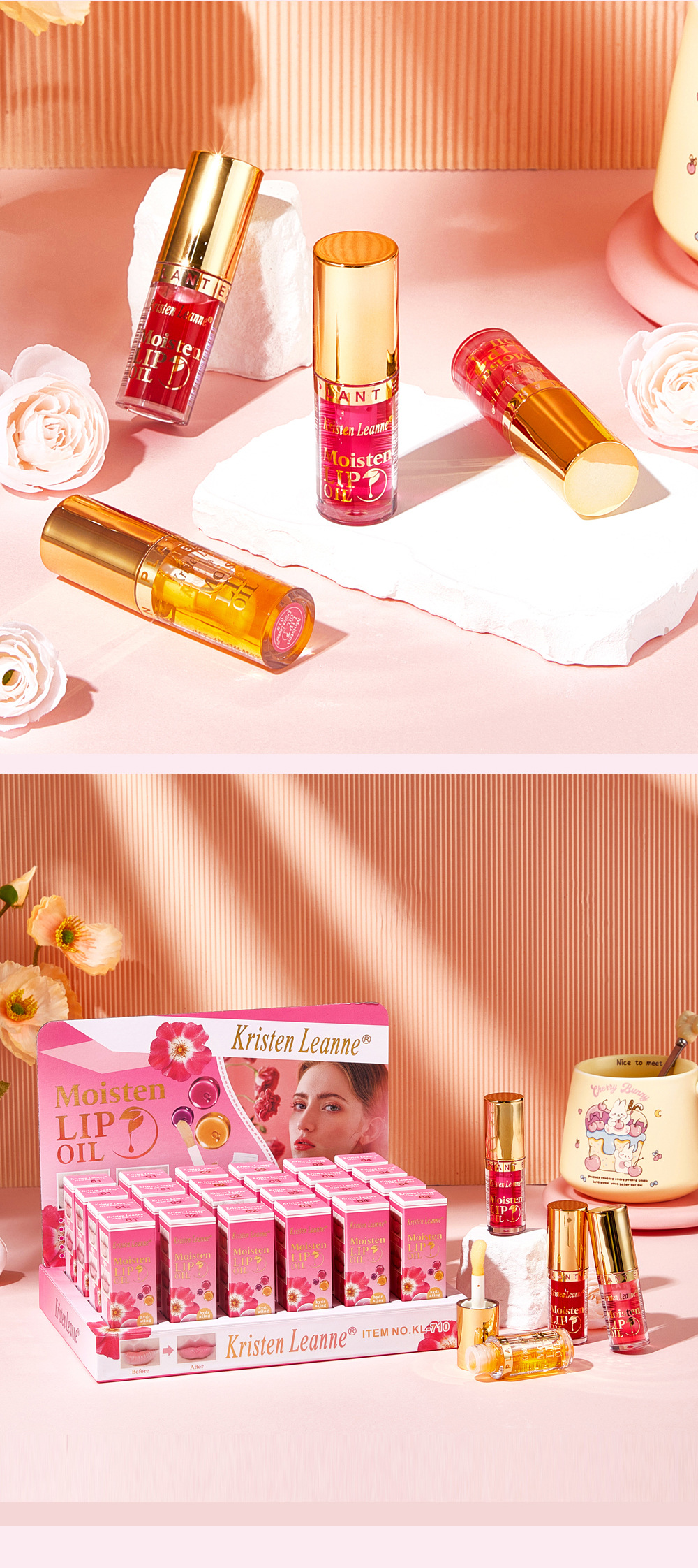 Gloss à lèvres hydratant et huile à lèvres teintée pour éclat_voghion.com
