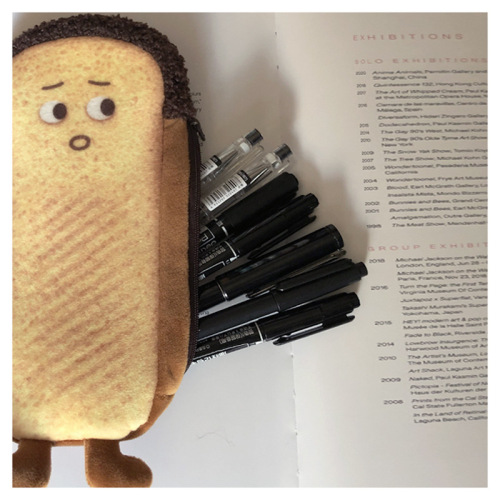 New Emotional Bread Pencil Bag Cute Cartoon Toast Japanese Funny Creative Student Stationery Gift Unisex