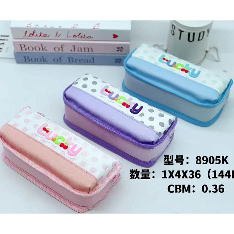 Caja de lápiz creativa caja de papelería de dibujos animados caja de lápiz de arena movediza de aceite de PVC estudiante de gran capacidad bolsa de lápiz al por mayor
