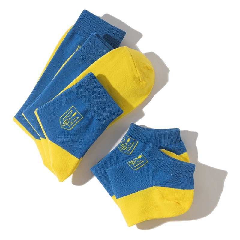 Украинский флаг Носки Синий белый цвет колода Носки Хлопчатобумажные носки набор носки 3 пары 2 пары носки