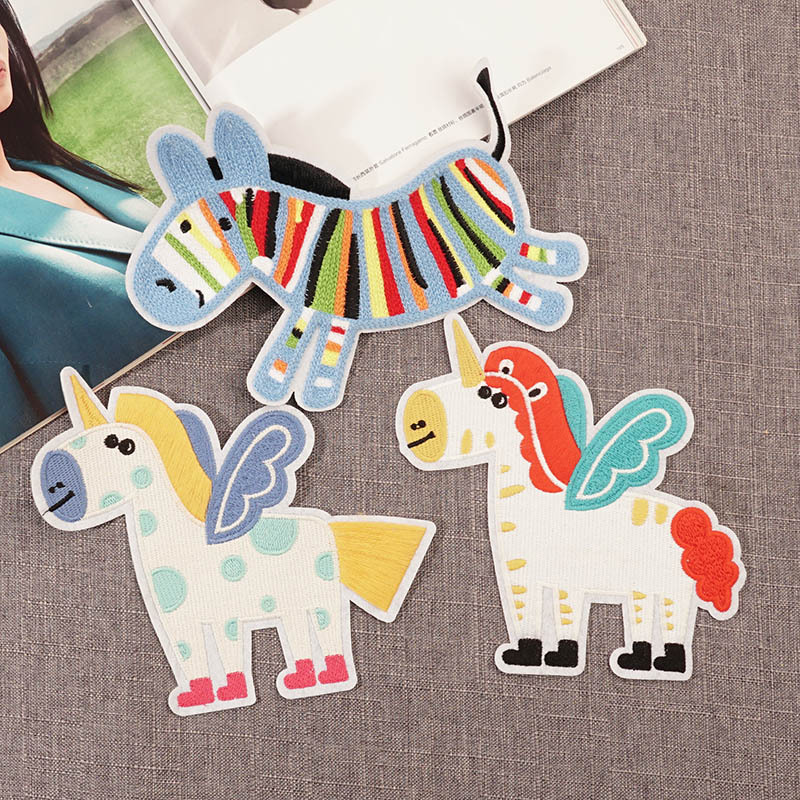 时尚飞马系列刺绣布贴大号女装服饰辅料补丁贴手缝绣片百搭贴布绣