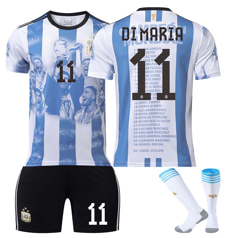 Verano Argentina fútbol uniforme niños traje de los hombres al aire libre correr deportes de secado rápido Massey Jersey mujeres adultas al por mayor