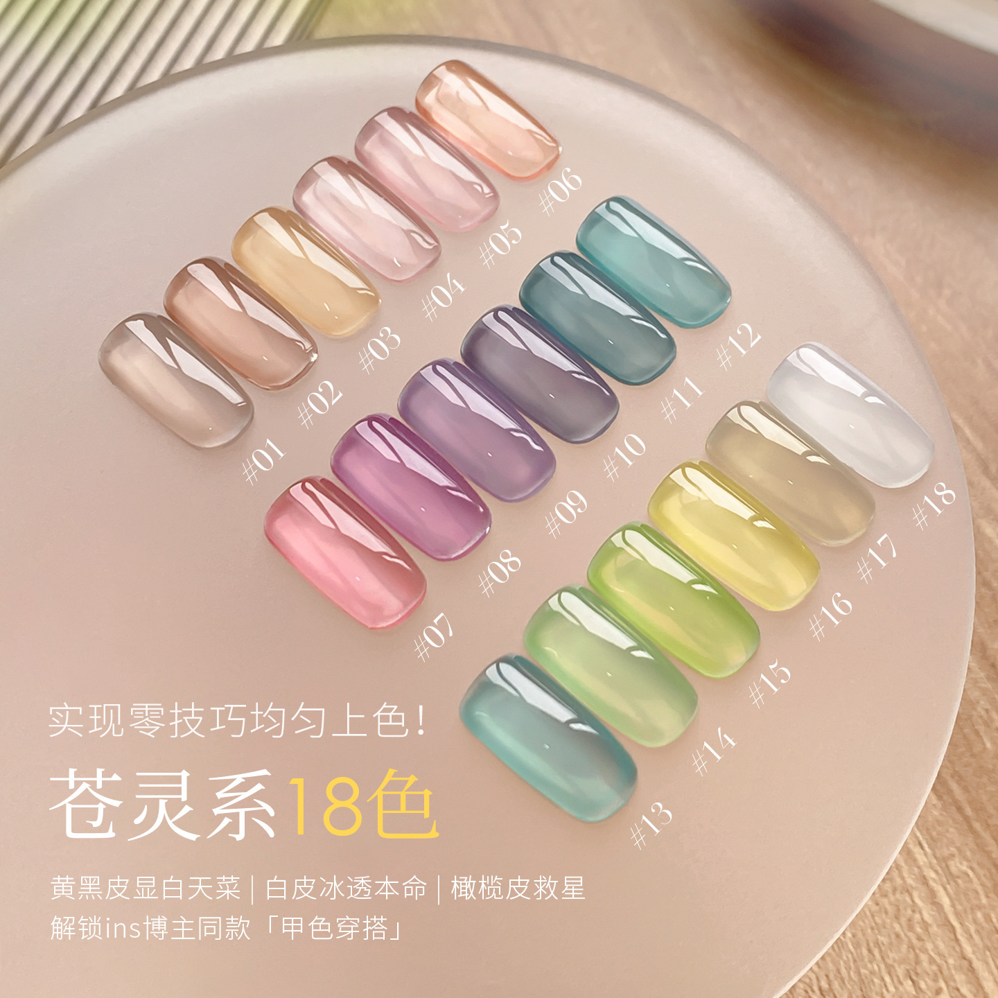 Ennisie Yiyi Color 88 Color Series Micro-construcción esmalte de uñas de alta saturación de un segundo nivelado especial para la tienda de uñas