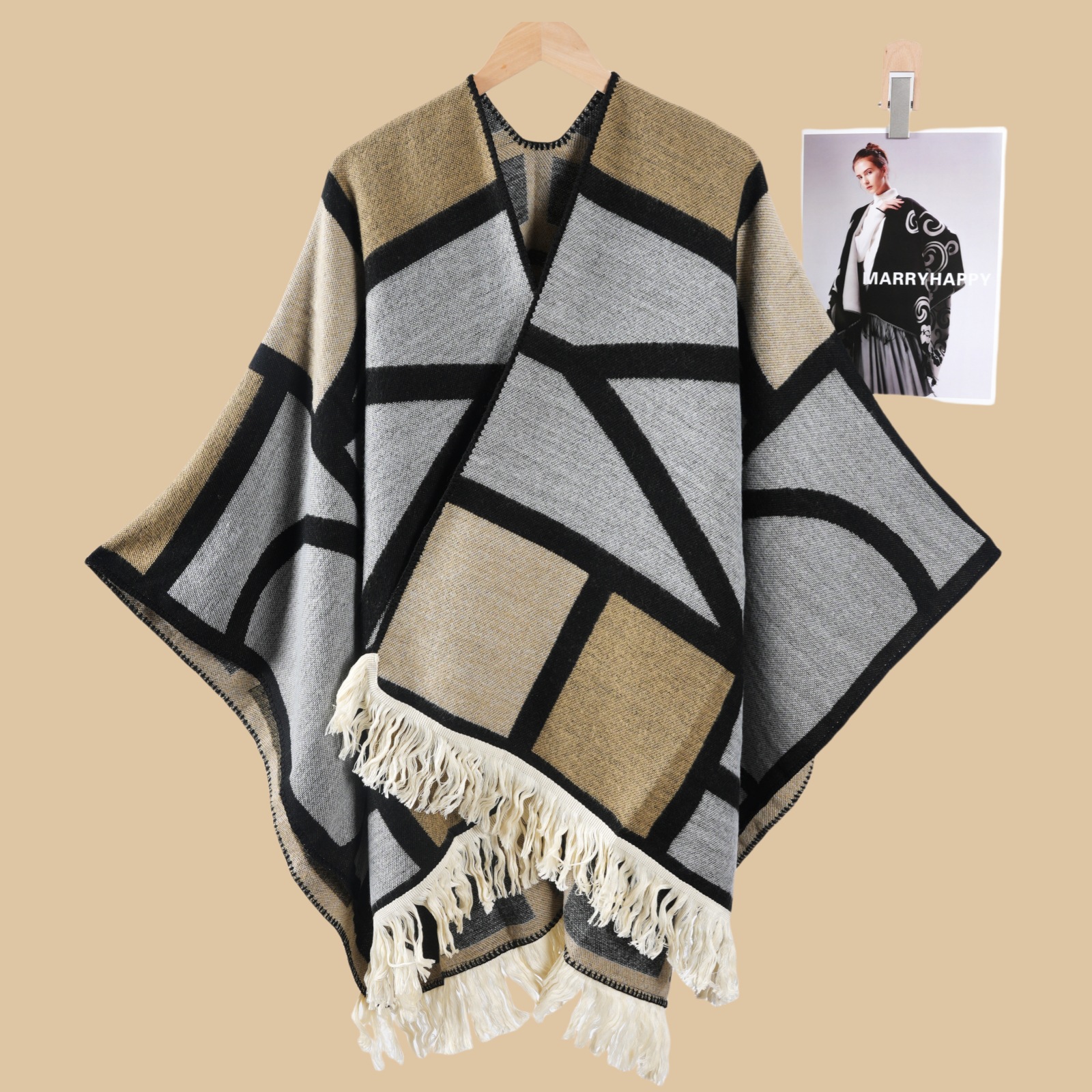 Damas retrógrado estilo nacional de lujo chal de viaje con una capa de capa de viaje del noroeste grande chal de horquilla nuevo