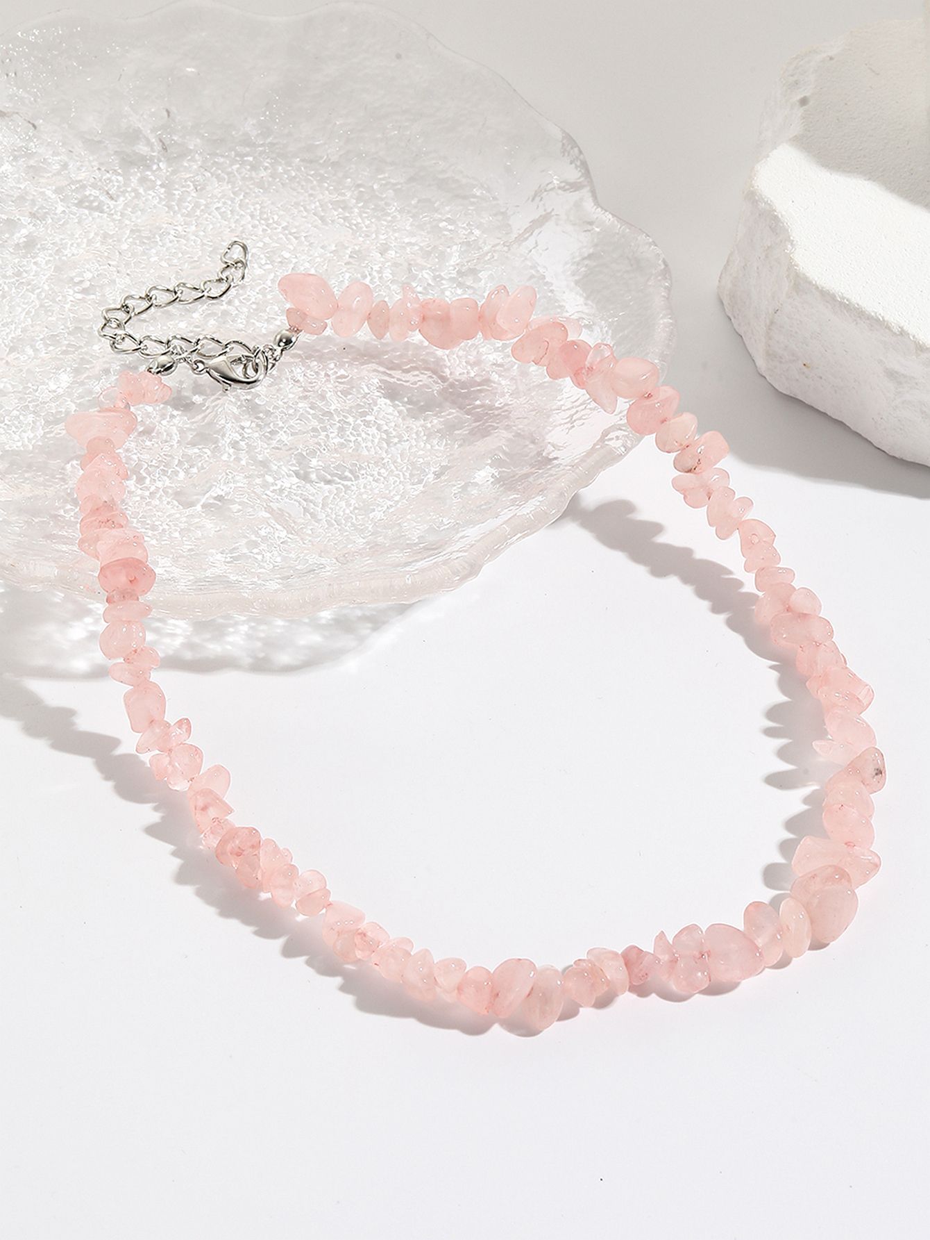 nouveau collier de perles en pierre de couleur collier de clavicule en pierre naturelle accessoires de collier design bijoux de niche_voghion.com