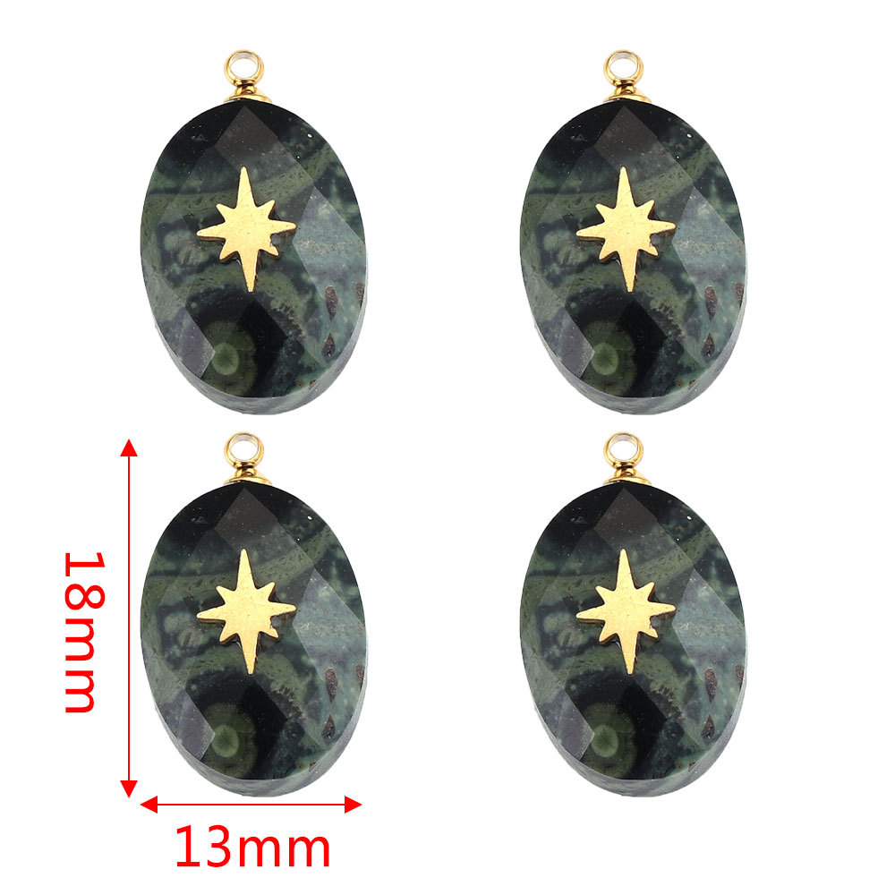 Europa y América Piedra Natural Rosa cristal turquesa Acero inoxidable titanio acero cuadrado pequeño colgante DIY joyería collar Accesorios