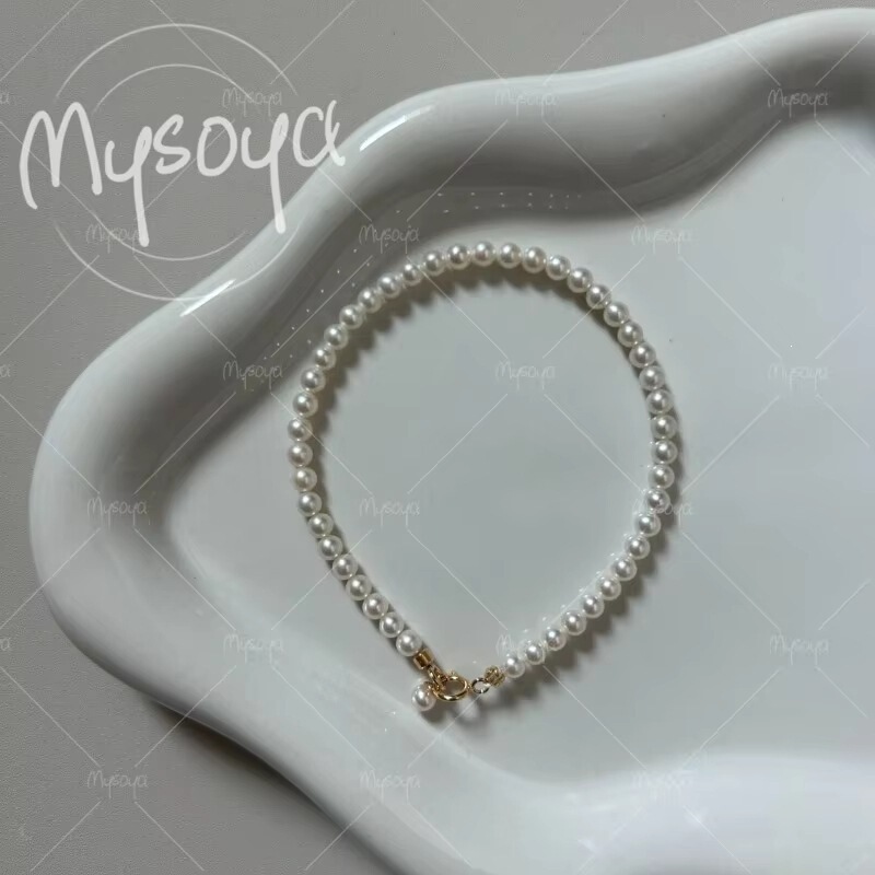 Mysoya 3-4mm White Freshwater Pearl Bracelet, with Gift Box, for Her/Him, A0097 Mysoya 3-4mm White Freshwater Pearl Bracelet, with Gift Box, for Her/Him, A0097