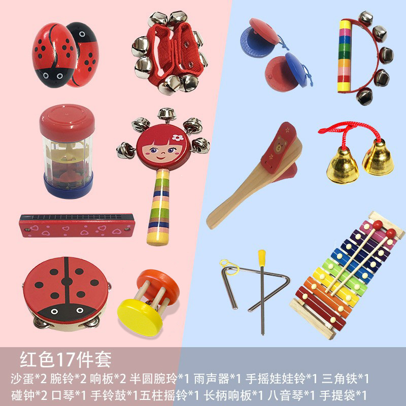 Orff instrumento musical percusión combinación kindergarten estudiantes de escuela primaria educación temprana niños instrumento musical traje iluminación música juguete
