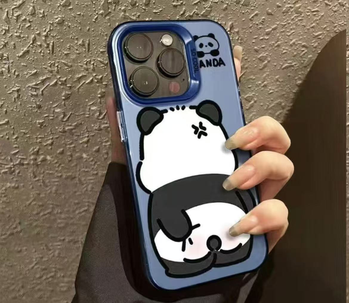 El nuevo lindo panda para iPhone 16 funda para teléfono móvil Apple 15promax/14 anti-caída 13pro/12/11