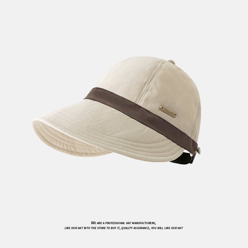 6피스 스트라이프 루스 모자 - 오프화이트