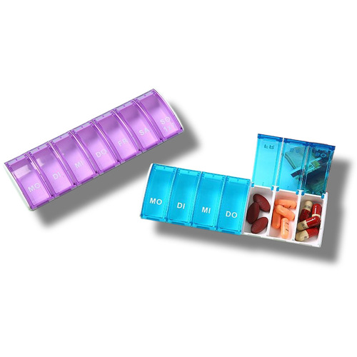 Direct Manufacturer Sale Rectangle Medicine Box, 7-Day Medicine Box with 7 Compartments, Mini Portable Storage Medicine Box, Plastic Medicine Dividing Box